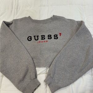 GUESS Gray Cropped Sweatshirt